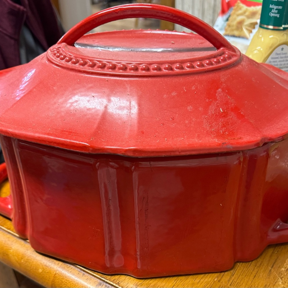 Isaac Mizrahi Red Ceramic Casserole Dish